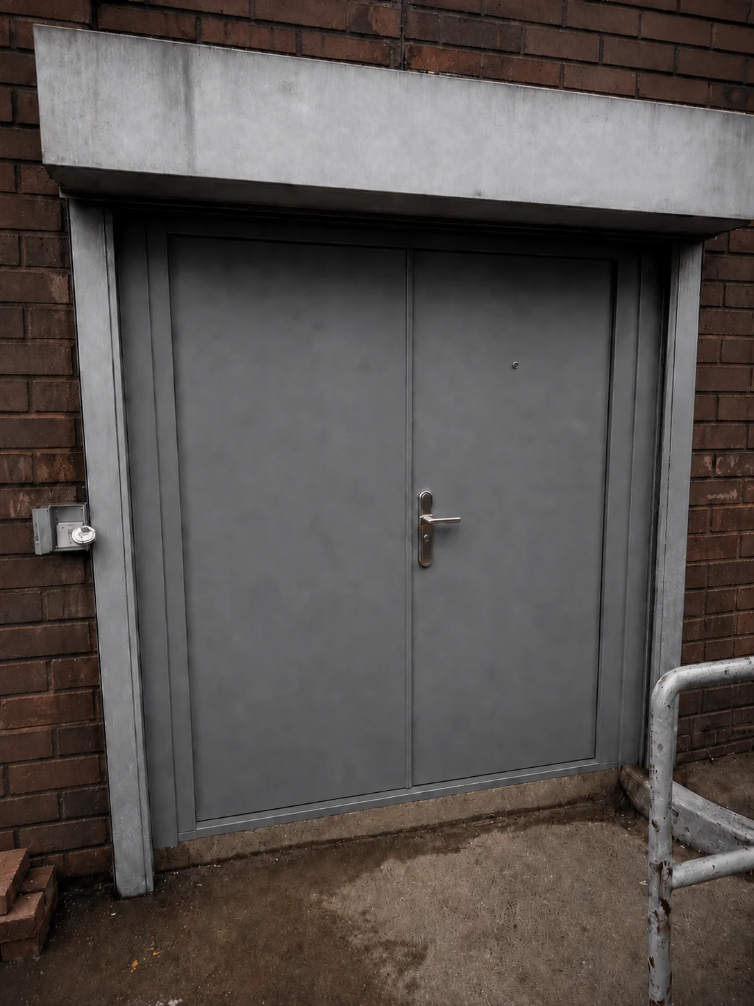 Commercial steel security door installed by Nuvo Services